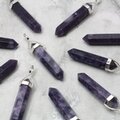 Lepidolite Double Terminating Point 925 Silver Pendant - 35mm