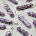 Charoite Double Terminating Point 925 Silver Pendant - 35mm