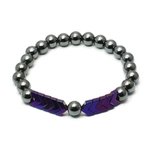 Hematite Crystal Bracelet - Purple Arrows