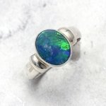 Opal & Silver Ring ~ 8.75 US Ring Size , R-0.5 UK Ring Size