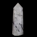 Quartz Polished Tourmalinated Faceted Point  ~8.4cm