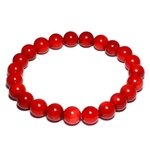 Red Bamboo Coral 8mm Round Bead Bracelet