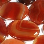 Red Banded Carnelian Palm Stone ~70x50mm