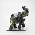 Serpentine Crystal Elephant ~85x80mm