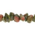 Unakite Gemstone Chip Necklace with Clasp