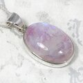 Pink Moonstone Oval 925 Silver Pendant ~21mm
