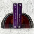 Agate Bookends ~11cm  Red