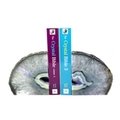 Agate Bookends ~19cm  Natural Grey