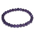 Amethyst 6mm Round Bead Bracelet