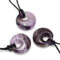 Amethyst Agogo Donut Necklace & Velvet Pouch