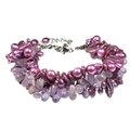 Amethyst & Freshwater Pearl Bracelet with Clasp