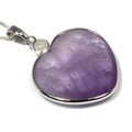 Amethyst & Moonstone Silver Rim Heart Pendant ~35mm