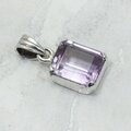 Amethyst Facated 925 Silver Rectangle Pendant ~16mm