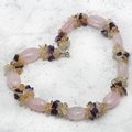 Rose Quartz Necklace With Mixed Gemstones