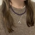Amethyst Polished Bead Necklace with clasp - 16 Inches