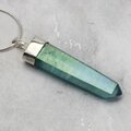 Aqua Aura Quartz Point Healing Crystal 925 Silver Pendant ~45mm