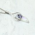 Aura Quartz Point & Iolite 925 Silver Pendant ~31mm