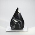 Black Agate Crystal Flame ~80x50mm