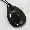 Bloodstone Pendant & Wax Cotton Cord ~40mm