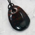 Bloodstone Pendant & Wax Cotton Cord ~43mm