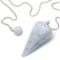 Blue Calcite Crystal Pendulum