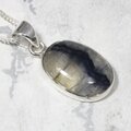 Blue John Fluorite Oval 925 Silver Pendant ~16mm
