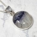 Blue John Fluorite Round 925 Silver Pendant ~19mm