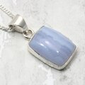 Blue Lace Agate Rectangle 925 Silver Pendant ~18mm