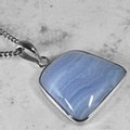 Blue Lace Agate & Silver Pendant ~22mm