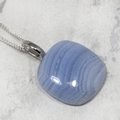 Blue Lace Agate Gemstone Pendant ~23mm