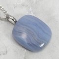 Blue Lace Agate Gemstone Pendant ~27mm