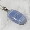 Blue Lace Agate Gemstone Pendant ~28mm