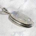 Blue Moonstone & Silver Oval Pendant  ~35mm