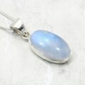 Blue Moonstone Oval 925 Silver Pendant ~20mm