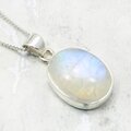 Moonstone Oval 925 Silver Pendant ~19mm