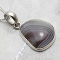 Botswana Agate & Silver Pendant ~22mm