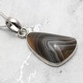 Botswana Agate & Silver Pendant ~24mm