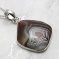 Botswana Agate & Silver Pendant ~27mm