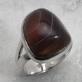 Botswana Agate & Silver Ring ~7.75 US / P- 0.5 UK