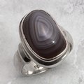Botswana Agate & Silver Ring ~9 US / Q-½ UK