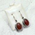 Carnelian 925 Silver Drop Earrings ~24mm
