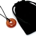 Carnelian Agogo Donut Necklace & Velvet Pouch