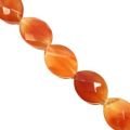 Carnelian Crystal Beads - 30mm Faceted Olive