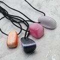 Cat's Eye Drilled Tumble Stone Necklaces - 4 pack