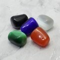Cat's Eye Drilled Tumble stone Pendants - 5 pack