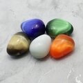 Cat's Eye Drilled Tumble stone Pendants - 5 pack