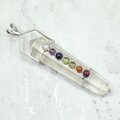 Chakra Quartz Wand 925 Silver Pendant ~93mm