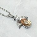 Champagne Quartz Angel 925 Silver Necklace - 16 inch & Gift Box