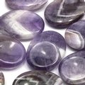 Chevron Amethyst Thumb Stone ~40mm