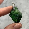 Chromian Diopside Healing Crystal 925 Silver Pendant ~32mm